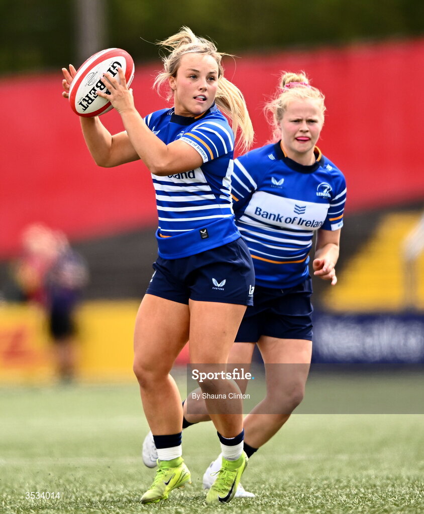8 August 2026; Aoife Dalton of Leinster during the Vodafone Womens Interprovincial Championship Round 1 match between Munster and Leinster at Virgin Media Park in Cork. Photo by Shauna Clinton/Sportsfile