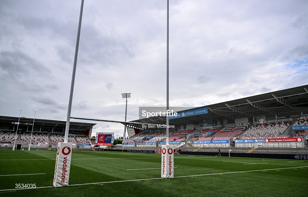8 August 2026; A general view of Affidea Stadium before the Vodafone Womens Interprovincial Championship Round 1 match between Ulster and Connacht at Affidea Stadium in Belfast. Photo by Ben McShane/Sportsfile