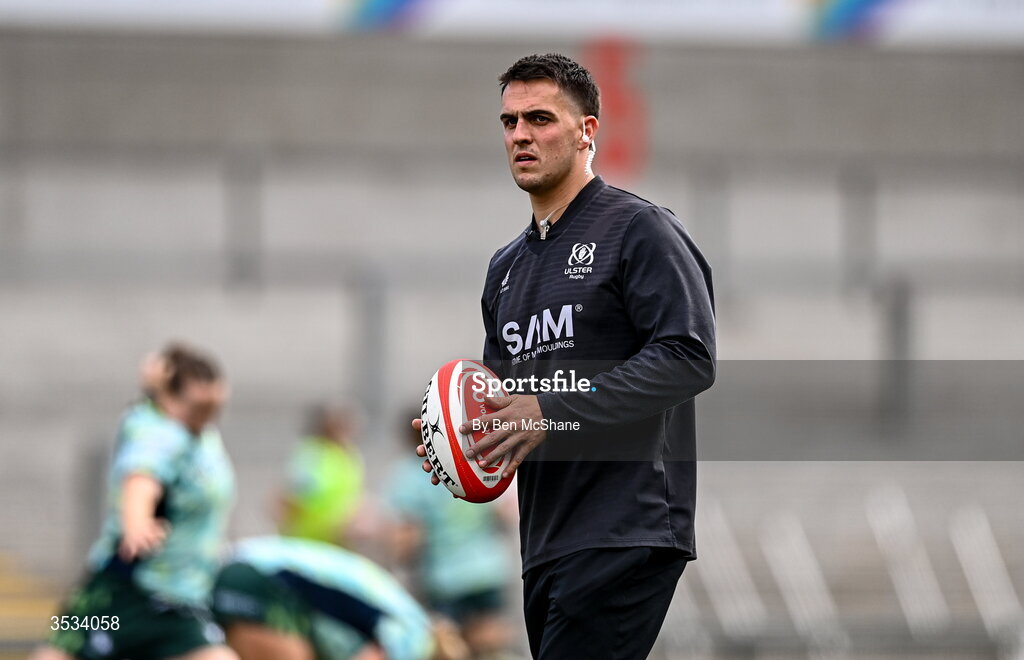 8 August 2026; Ulster skills coach James Hume before the Vodafone Womens Interprovincial Championship Round 1 match between Ulster and Connacht at Affidea Stadium in Belfast. Photo by Ben McShane/Sportsfile