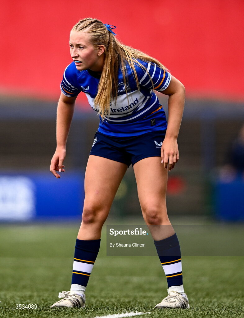 8 August 2026; Alex Connor of Leinster during the Vodafone Womens Interprovincial Championship Round 1 match between Munster and Leinster at Virgin Media Park in Cork. Photo by Shauna Clinton/Sportsfile