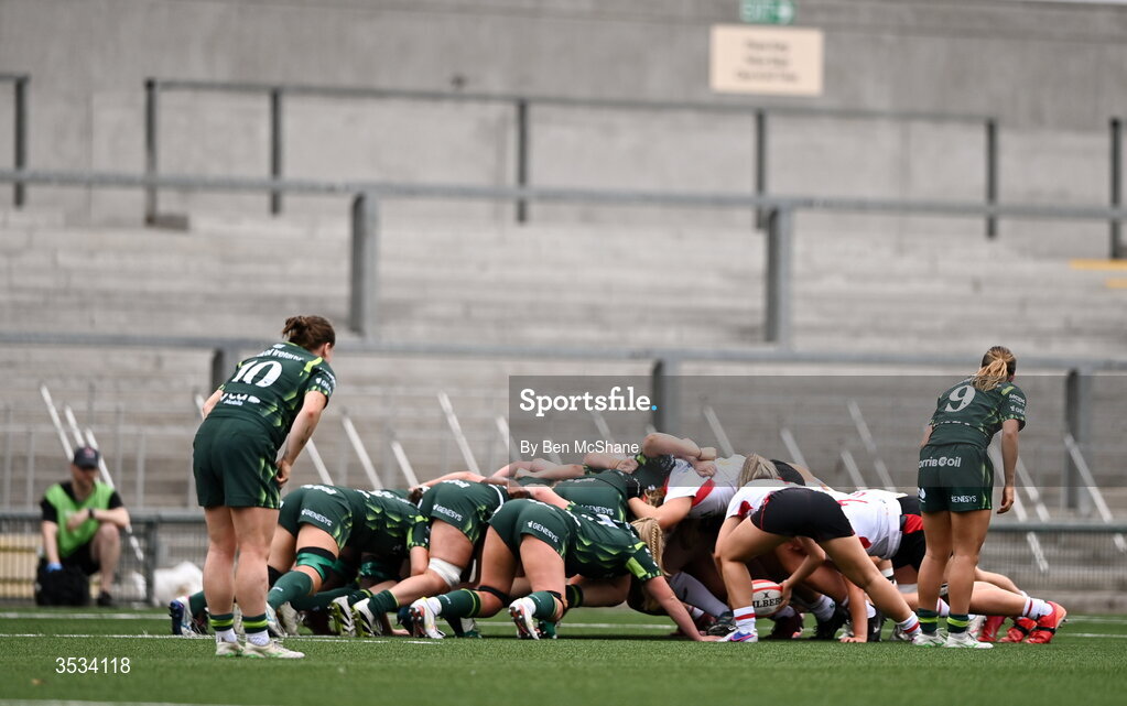 8 August 2026; Rachael McIlroy of Ulster feeds a scrum during the Vodafone Womens Interprovincial Championship Round 1 match between Ulster and Connacht at Affidea Stadium in Belfast. Photo by Ben McShane/Sportsfile