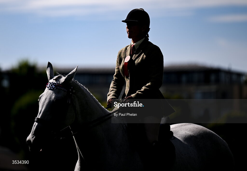 8 August 2026; A rider on a horse during day four of the Gallagher Dublin Horse Show at the RDS in Dublin. Photo by Paul Phelan/Sportsfile