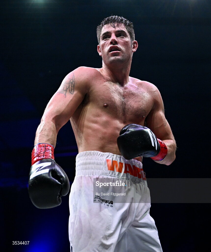 8 August 2026; Joe Ward during the light heavyweight bout during the Zuffa Boxing 10 event at the 3Arena in Dublin. Photo by David Fitzgerald/Sportsfile