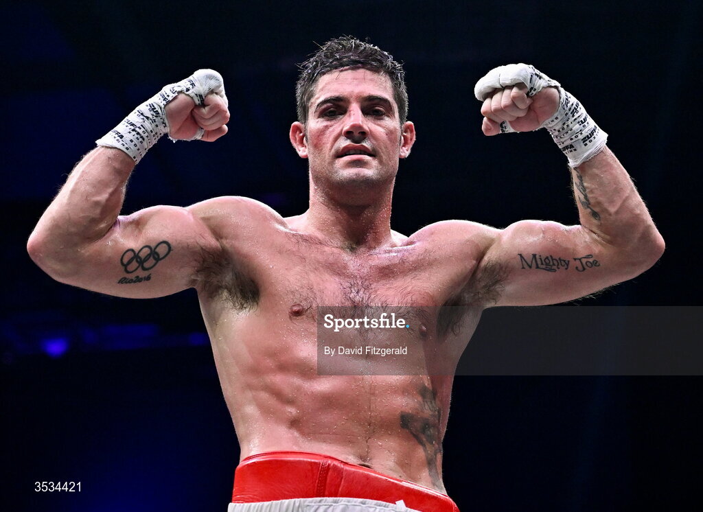 8 August 2026; Joe Ward after winning the light heavyweight bout against Artjom Kasparian during the Zuffa Boxing 10 event at the 3Arena in Dublin. Photo by David Fitzgerald/Sportsfile