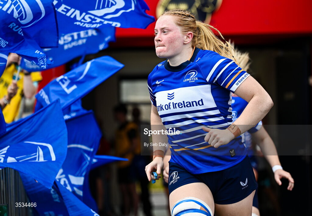 8 August 2026; Rosie Searle of Leinster before the Vodafone Womens Interprovincial Championship Round 1 match between Munster and Leinster at Virgin Media Park in Cork. Photo by Seb Daly/Sportsfile