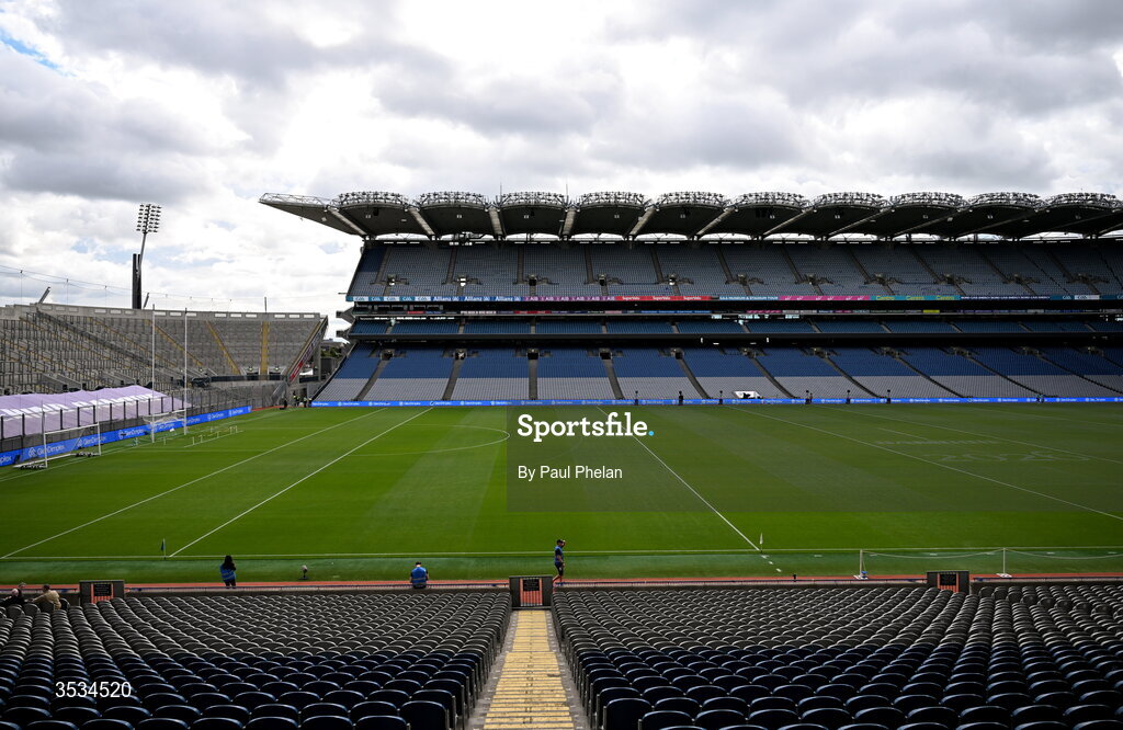 9 August 2026; A general view of the Glen Dimplex All-Ireland Senior Camogie Championship final match between Galway and Cork at Croke Park in Dublin. Photo by Paul Phelan/Sportsfile