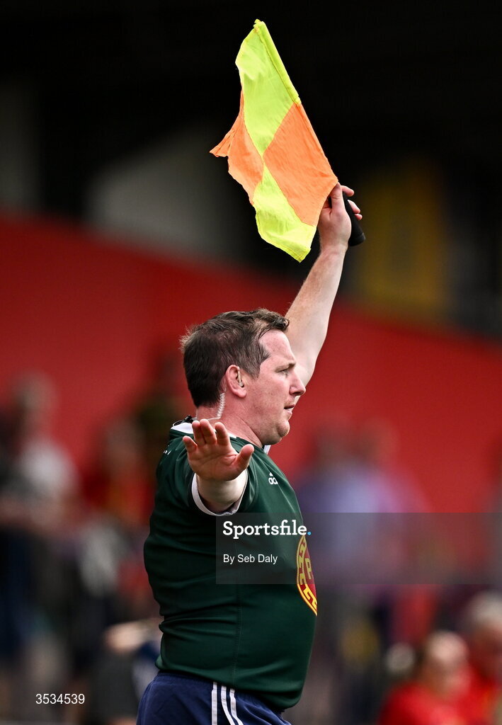 8 August 2026; Assistant referee John Moynihan during the Vodafone Womens Interprovincial Championship Round 1 match between Munster and Leinster at Virgin Media Park in Cork. Photo by Seb Daly/Sportsfile