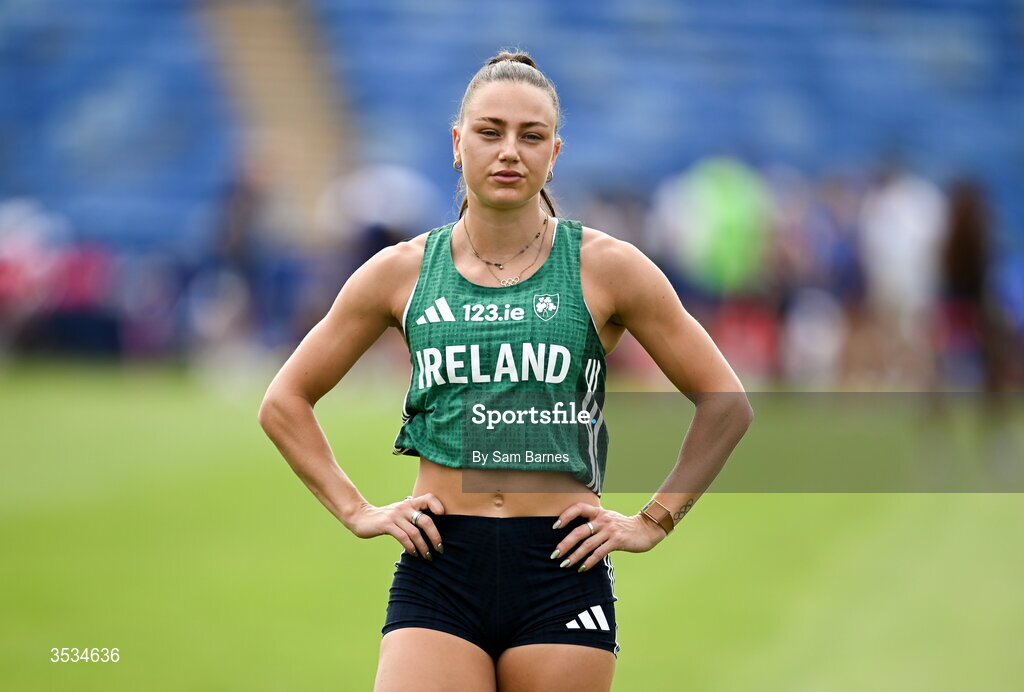 9 August 2026; Sophie Becker of Ireland during a training session ahead of the European Athletics Championships 2026 at Alexander Stadium in Birmingham, England. Photo by Sam Barnes/Sportsfile