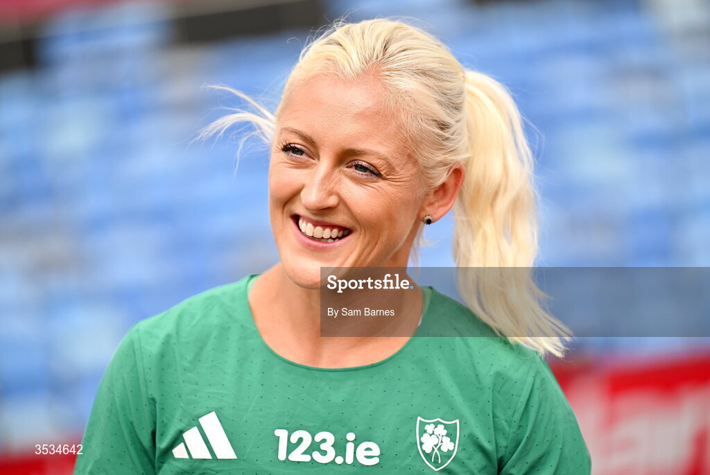 9 August 2026; Sarah Lavin of Ireland during a training session ahead of the European Athletics Championships 2026 at Alexander Stadium in Birmingham, England. Photo by Sam Barnes/Sportsfile