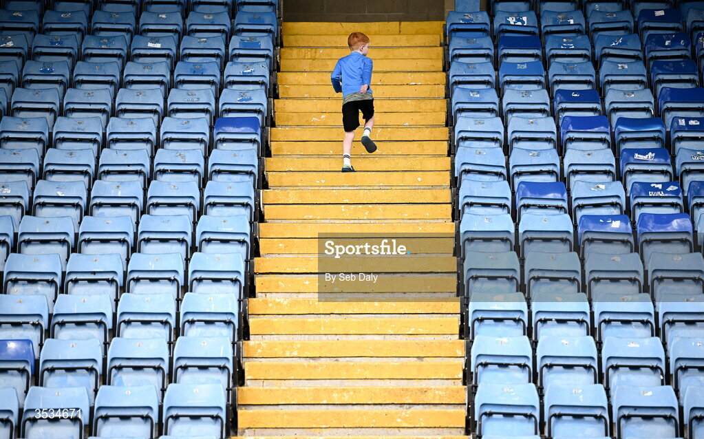 9 August 2026; A young Waterford supporter makes his way to his seat before the SSE Airtricity Men's Premier Division match between Waterford and Bohemians at the RSC in Waterford. Photo by Seb Daly/Sportsfile