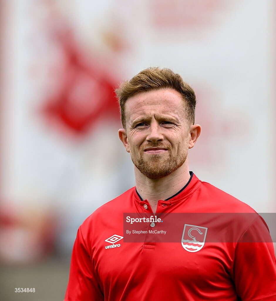 9 August 2026; Sean Hoare of St Patrick's Athletic before the SSE Airtricity Men’s Premier Division match between Shelbourne and St Patrick's Athletic at Tolka Park in Dublin. Photo by Stephen McCarthy/Sportsfile