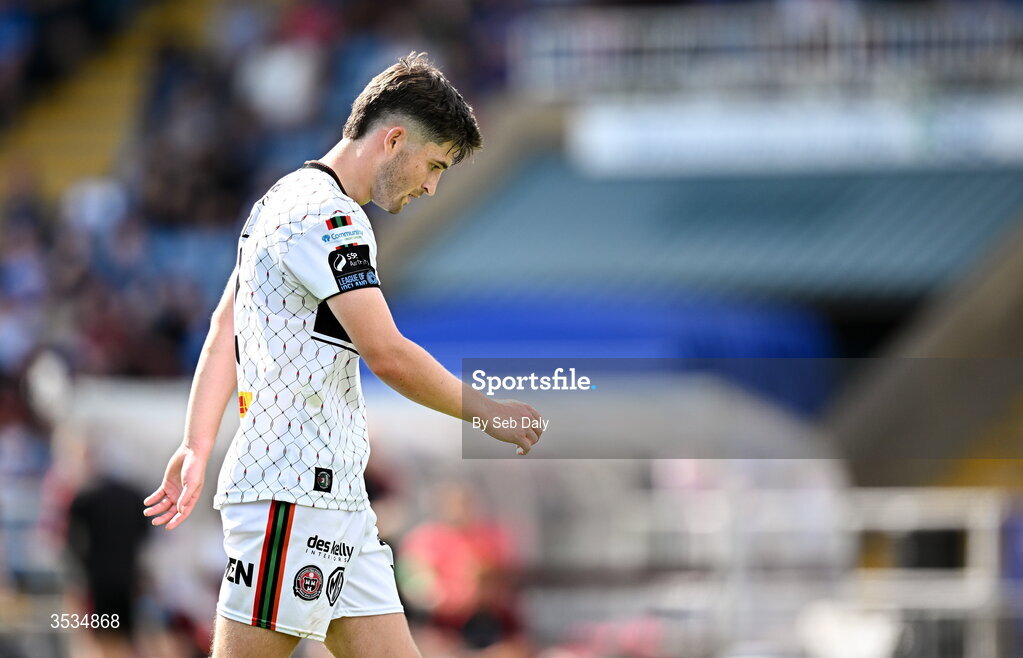 9 August 2026; Colm Whelan of Bohemians during the SSE Airtricity Men's Premier Division match between Waterford and Bohemians at the RSC in Waterford. Photo by Seb Daly/Sportsfile