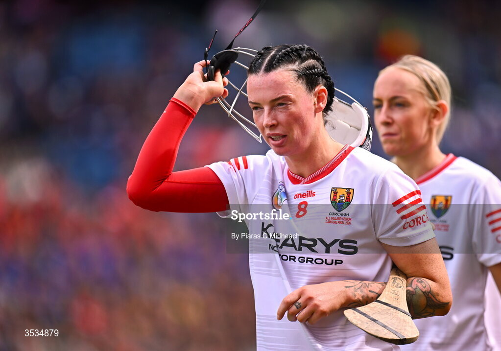 9 August 2026; Ashling Thompson of Cork before the Glen Dimplex All-Ireland Senior Camogie Championship final match between Galway and Cork at Croke Park in Dublin. Photo by Piaras Ó Mídheach/Sportsfile