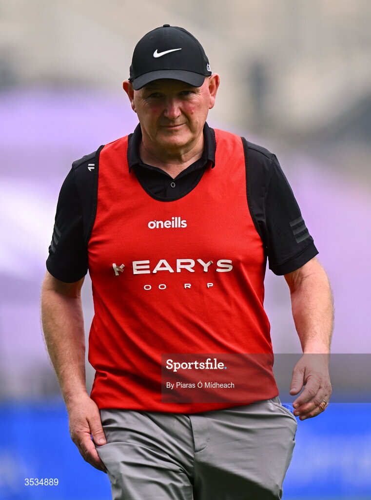 9 August 2026; Cork manager Ger Manley before the Glen Dimplex All-Ireland Senior Camogie Championship final match between Galway and Cork at Croke Park in Dublin. Photo by Piaras Ó Mídheach/Sportsfile