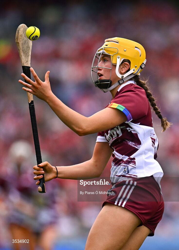 9 August 2026; Caoimhe Kelly of Galway during the Glen Dimplex All-Ireland Senior Camogie Championship final match between Galway and Cork at Croke Park in Dublin. Photo by Piaras Ó Mídheach/Sportsfile
