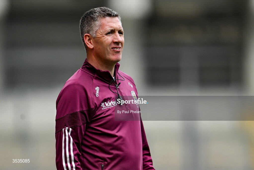 9 August 2026; Galway manager Cathal Murray reacts during the Glen Dimplex All-Ireland Senior Camogie Championship final match between Galway and Cork at Croke Park in Dublin. Photo by Paul Phelan/Sportsfile