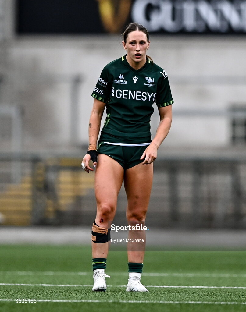 8 August 2026; Anna McGann of Connacht during the Vodafone Womens Interprovincial Championship Round 1 match between Ulster and Connacht at Affidea Stadium in Belfast. Photo by Ben McShane/Sportsfile