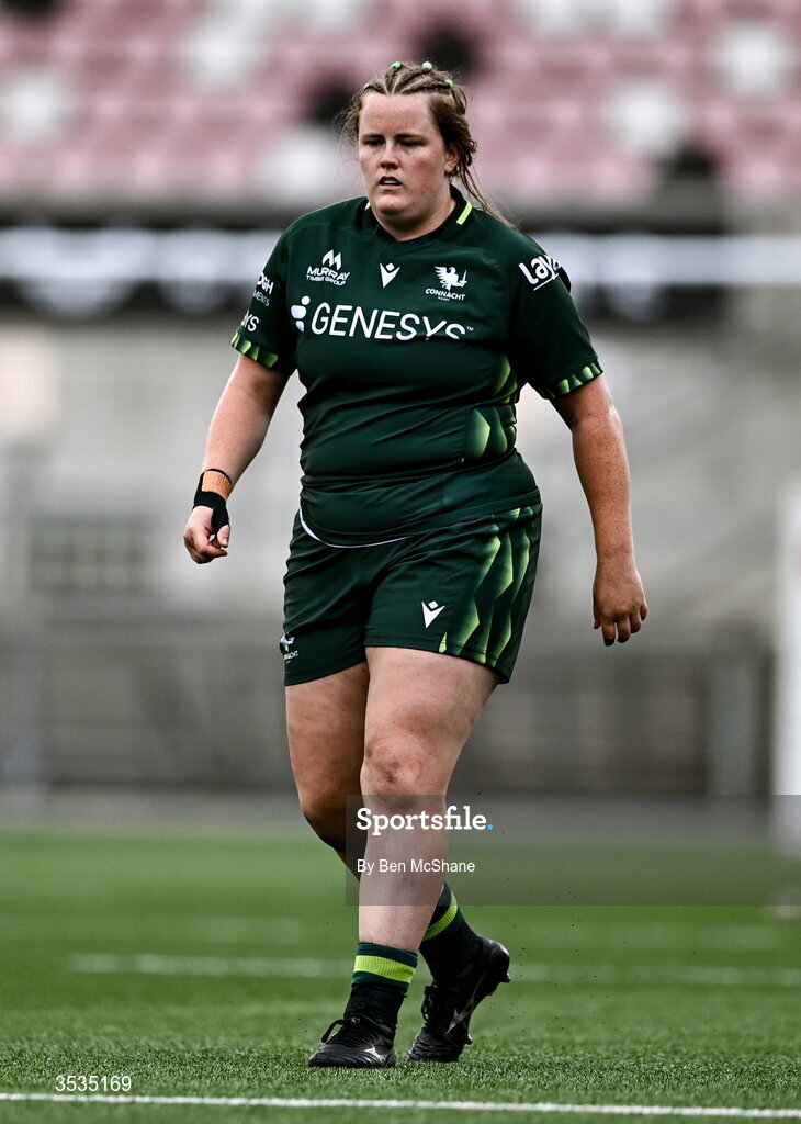 8 August 2026; Hannah Rapley of Connacht during the Vodafone Womens Interprovincial Championship Round 1 match between Ulster and Connacht at Affidea Stadium in Belfast. Photo by Ben McShane/Sportsfile