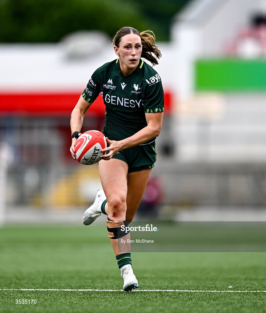 8 August 2026; Anna McGann of Connacht during the Vodafone Womens Interprovincial Championship Round 1 match between Ulster and Connacht at Affidea Stadium in Belfast. Photo by Ben McShane/Sportsfile