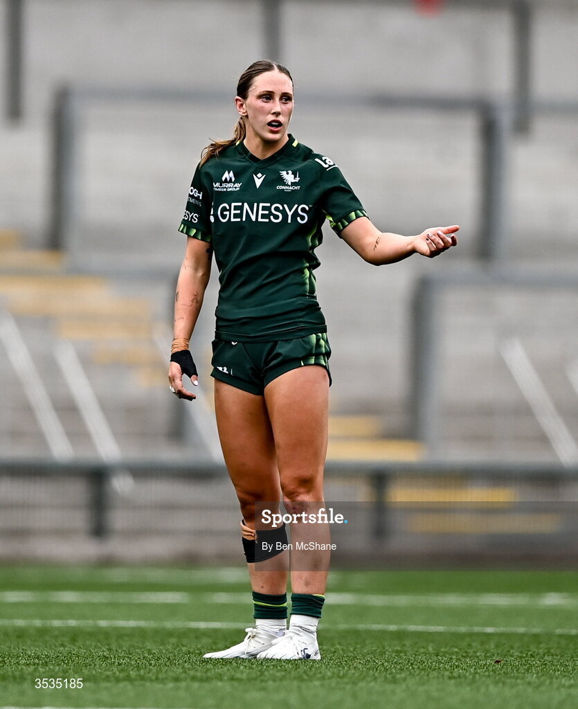 8 August 2026; Anna McGann of Connacht during the Vodafone Womens Interprovincial Championship Round 1 match between Ulster and Connacht at Affidea Stadium in Belfast. Photo by Ben McShane/Sportsfile