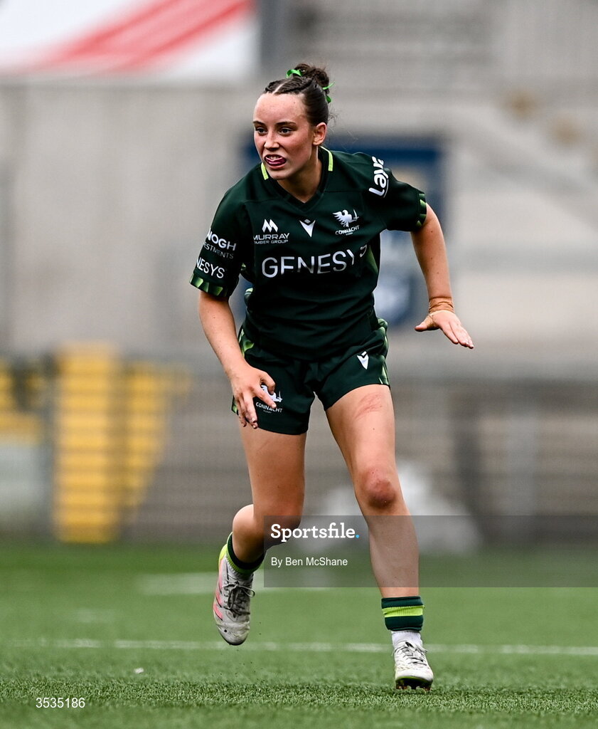 8 August 2026; Grainne Moran of Connacht during the Vodafone Womens Interprovincial Championship Round 1 match between Ulster and Connacht at Affidea Stadium in Belfast. Photo by Ben McShane/Sportsfile