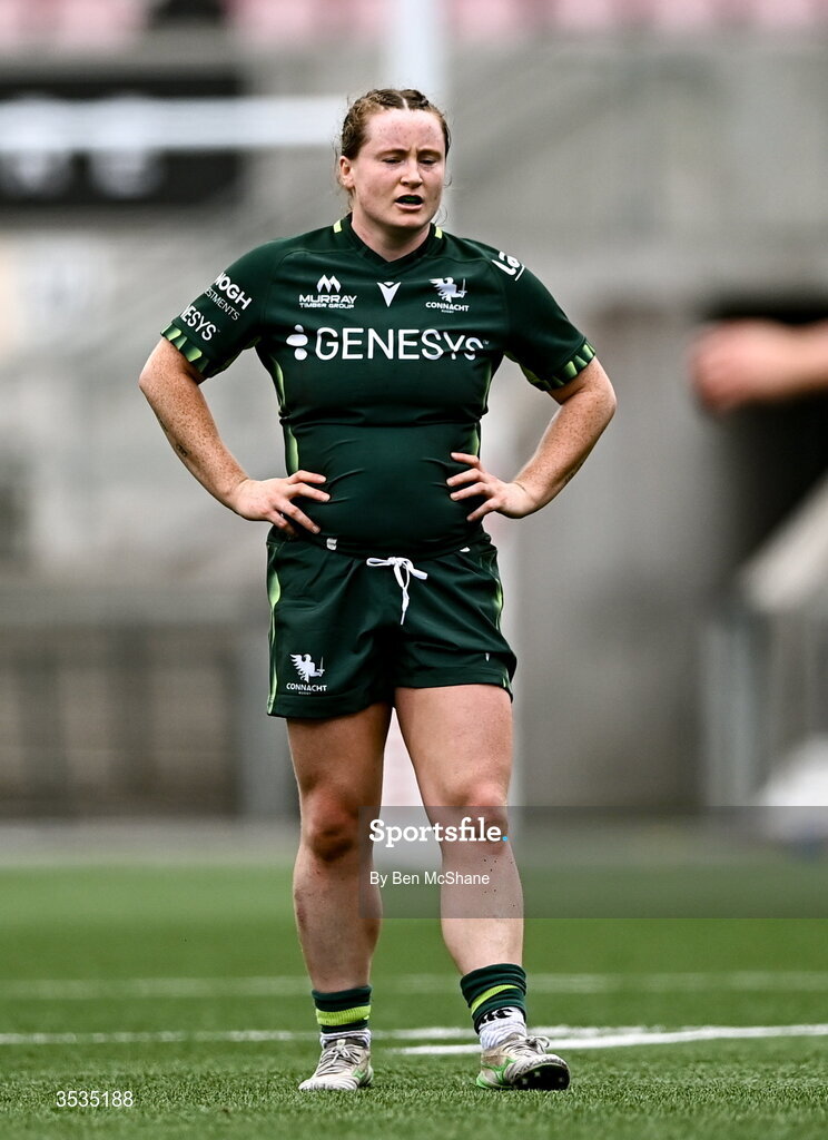 8 August 2026; Meabh Deely of Connacht during the Vodafone Womens Interprovincial Championship Round 1 match between Ulster and Connacht at Affidea Stadium in Belfast. Photo by Ben McShane/Sportsfile