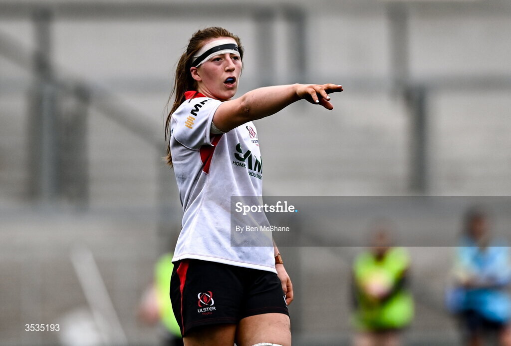 8 August 2026; Claire Boles of Ulster during the Vodafone Womens Interprovincial Championship Round 1 match between Ulster and Connacht at Affidea Stadium in Belfast. Photo by Ben McShane/Sportsfile