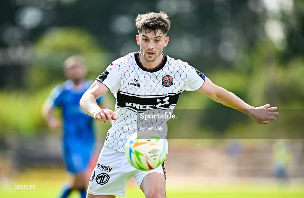 9 August 2026; Colm Whelan of Bohemians during the SSE Airtricity Men's Premier Division match between Waterford and Bohemians at the RSC in Waterford. Photo by Seb Daly/Sportsfile
