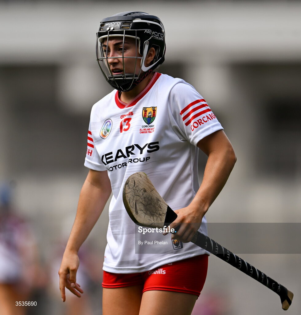 9 August 2026; Amy O'Connor of Cork during the Glen Dimplex All-Ireland Senior Camogie Championship final match between Galway and Cork at Croke Park in Dublin. Photo by Paul Phelan/Sportsfile