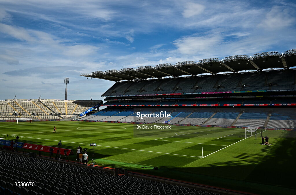 12 August 2026; A general view prior to the pre-season friendly match between Manchester United and Leeds United at Croke Park in Dublin. Photo by David Fitzgerald/Sportsfile