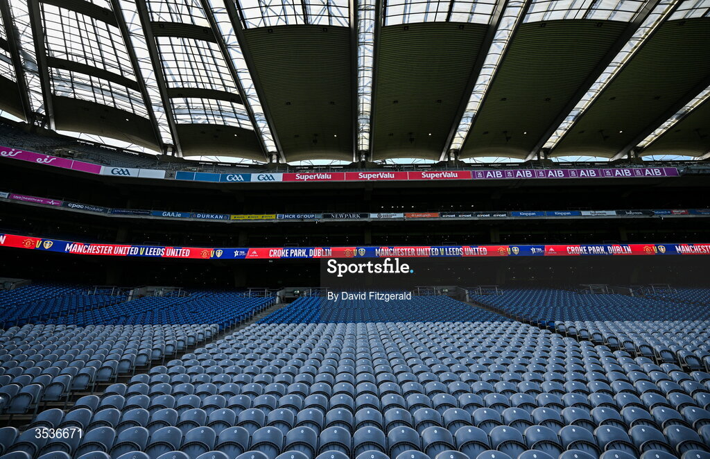12 August 2026; A general view prior to the pre-season friendly match between Manchester United and Leeds United at Croke Park in Dublin. Photo by David Fitzgerald/Sportsfile