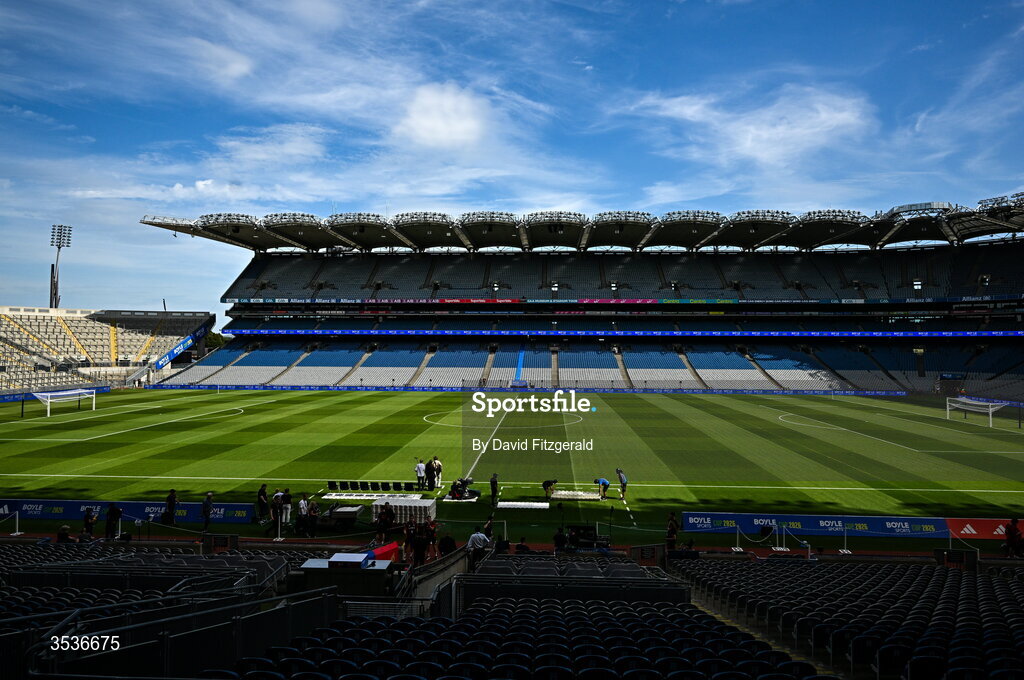 12 August 2026; A general view prior to the pre-season friendly match between Manchester United and Leeds United at Croke Park in Dublin. Photo by David Fitzgerald/Sportsfile