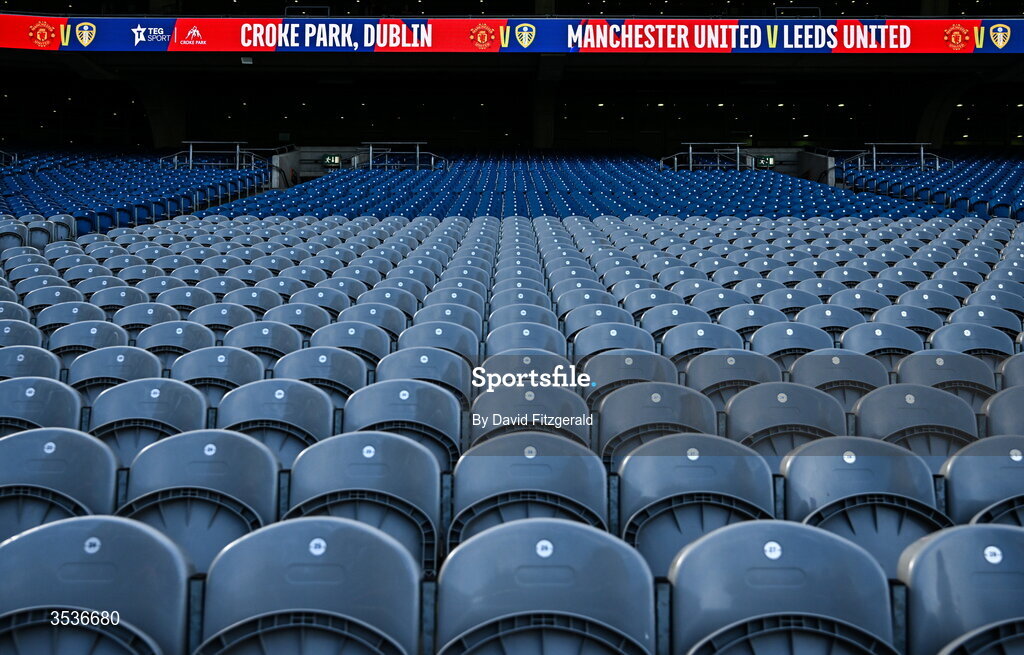12 August 2026; A general view prior to the pre-season friendly match between Manchester United and Leeds United at Croke Park in Dublin. Photo by David Fitzgerald/Sportsfile