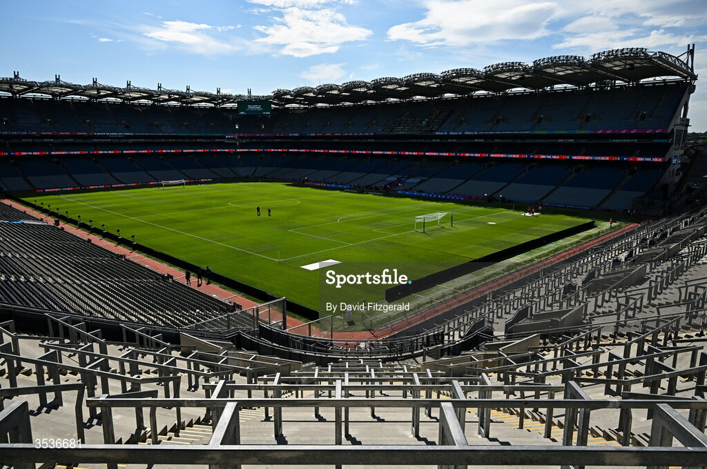 12 August 2026; A general view prior to the pre-season friendly match between Manchester United and Leeds United at Croke Park in Dublin. Photo by David Fitzgerald/Sportsfile
