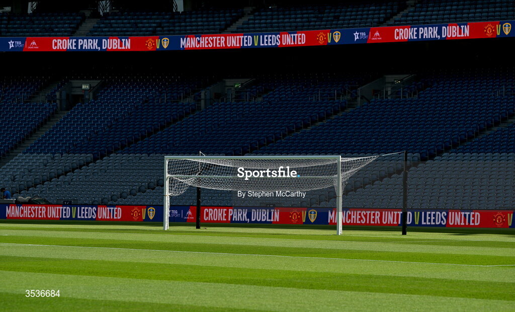 12 August 2026; A general view inside the stadium before the pre-season friendly match between Manchester United and Leeds United at Croke Park in Dublin. Photo by Stephen McCarthy/Sportsfile