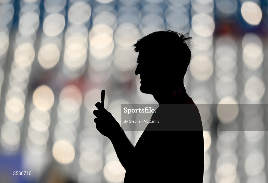12 August 2026; Harry Maguire of Manchester United walks the pitch before the pre-season friendly match between Manchester United and Leeds United at Croke Park in Dublin. Photo by Stephen McCarthy/Sportsfile