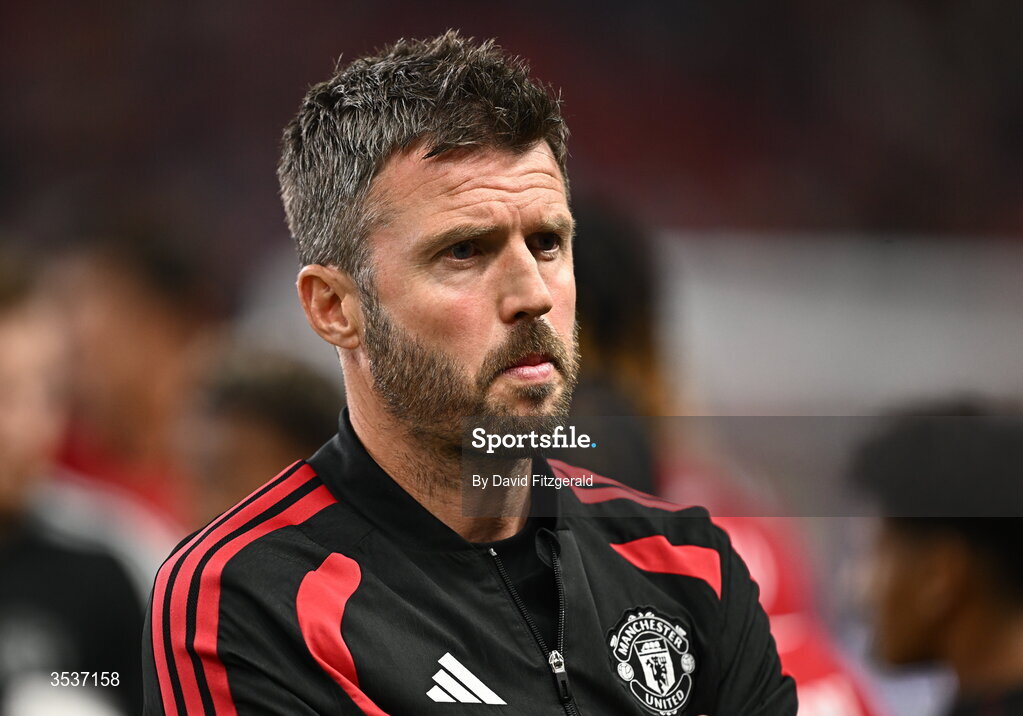 12 August 2026; Manchester United manager Michael Carrick after the pre-season friendly match between Manchester United and Leeds United at Croke Park in Dublin. Photo by David Fitzgerald/Sportsfile