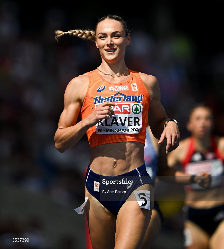 13 August 2026; Lieke Klaver of Netherlands wins the women's 400m semi-final 1 during day four of the European Athletics Championships 2026 at Alexander Stadium in Birmingham, England. Photo by Sam Barnes/Sportsfile
