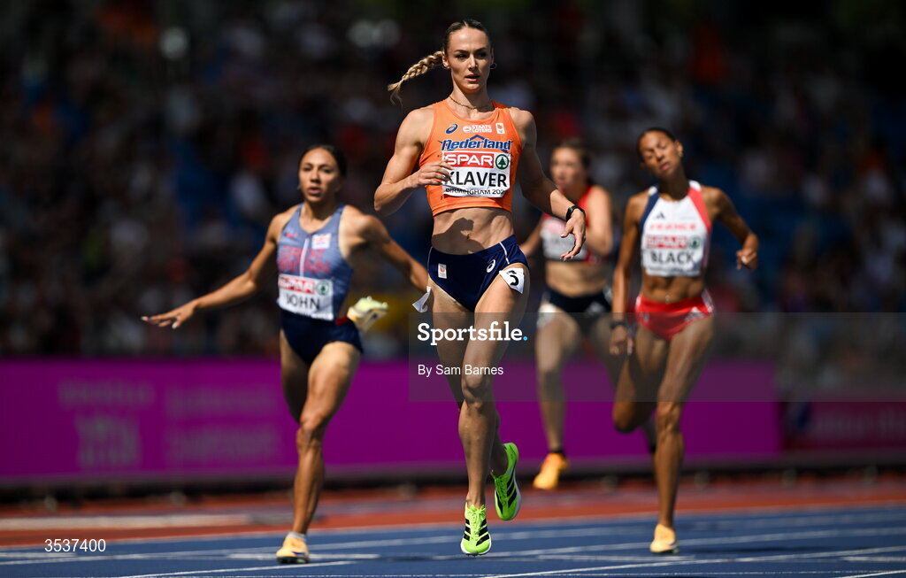 13 August 2026; Lieke Klaver of Netherlands wins the women's 400m semi-final 1 during day four of the European Athletics Championships 2026 at Alexander Stadium in Birmingham, England. Photo by Sam Barnes/Sportsfile