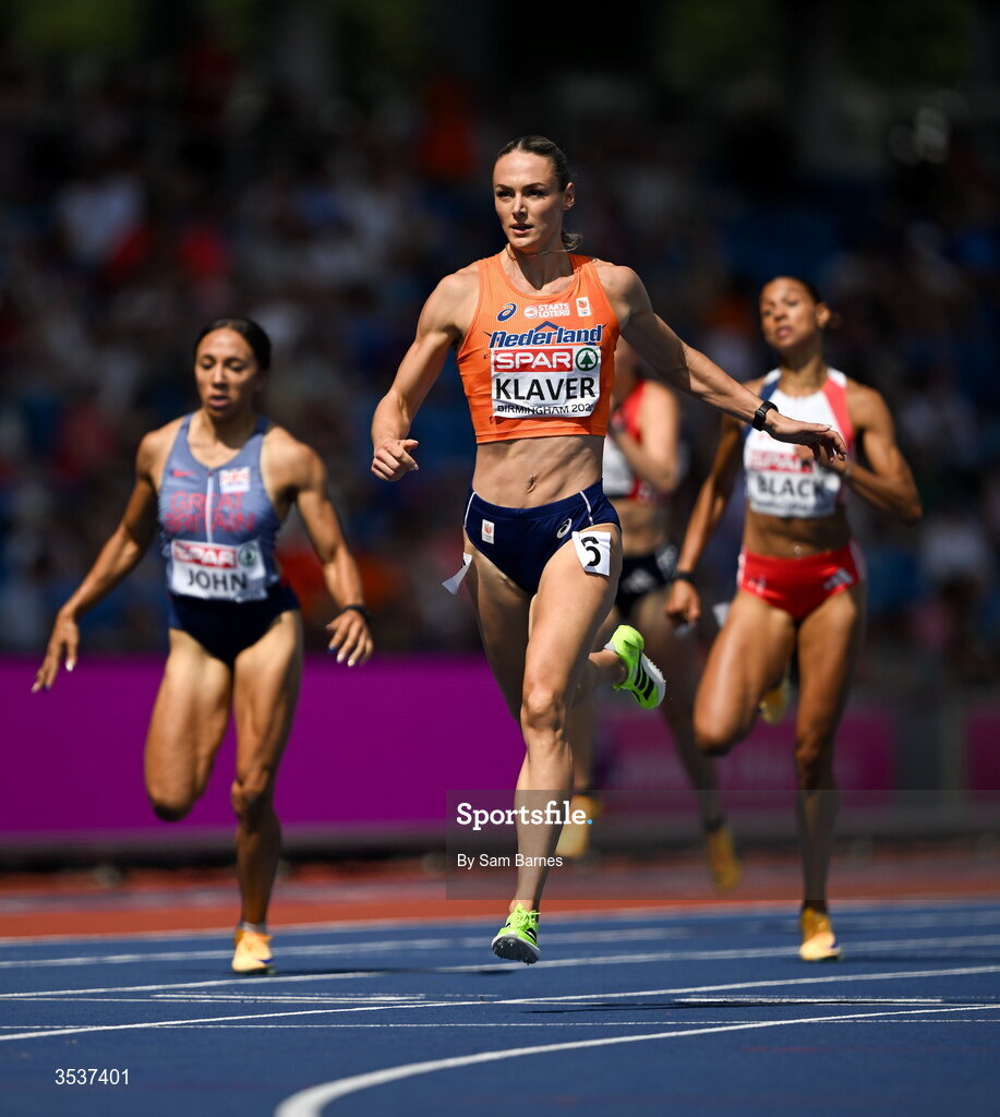 13 August 2026; Lieke Klaver of Netherlands wins the women's 400m semi-final 1 during day four of the European Athletics Championships 2026 at Alexander Stadium in Birmingham, England. Photo by Sam Barnes/Sportsfile
