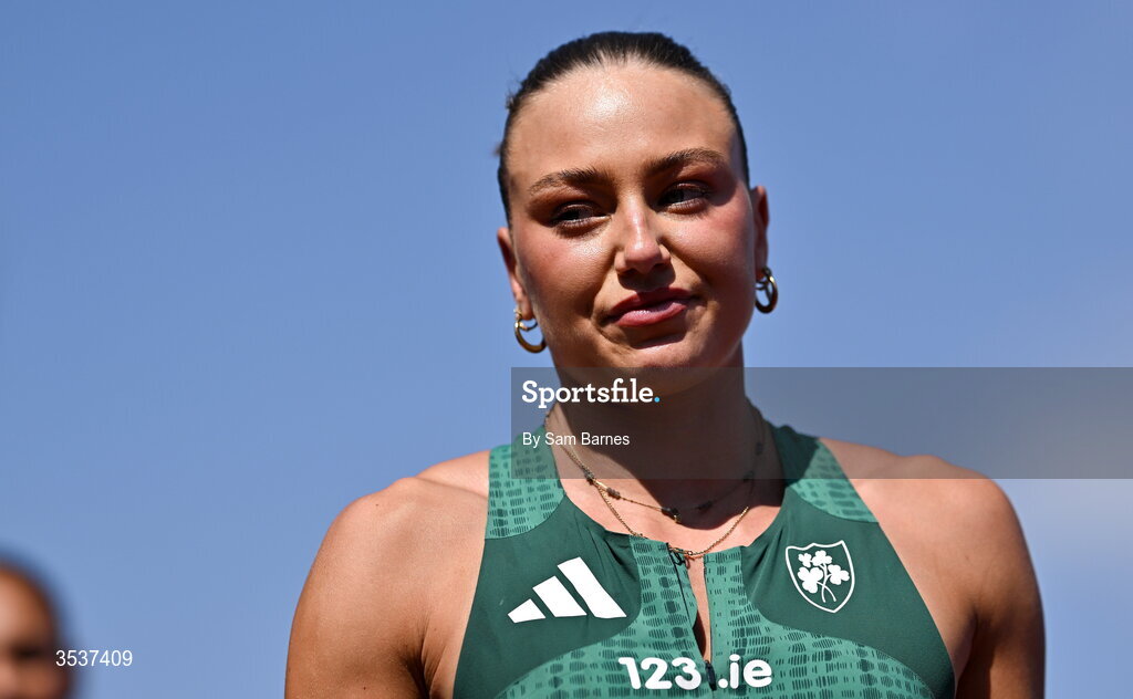13 August 2026; Sophie Becker of Ireland after the women's 400m semi-final 2 during day four of the European Athletics Championships 2026 at Alexander Stadium in Birmingham, England. Photo by Sam Barnes/Sportsfile
