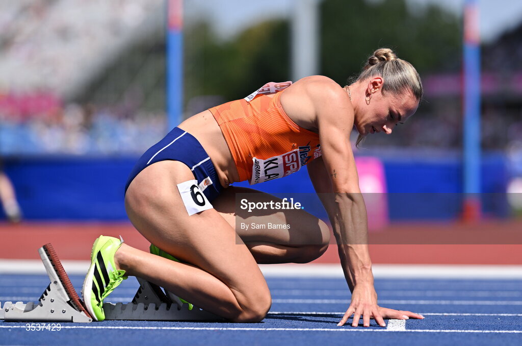 13 August 2026; Lieke Klaver of Netherlands before the women's 400m semi-final 1 during day four of the European Athletics Championships 2026 at Alexander Stadium in Birmingham, England. Photo by Sam Barnes/Sportsfile