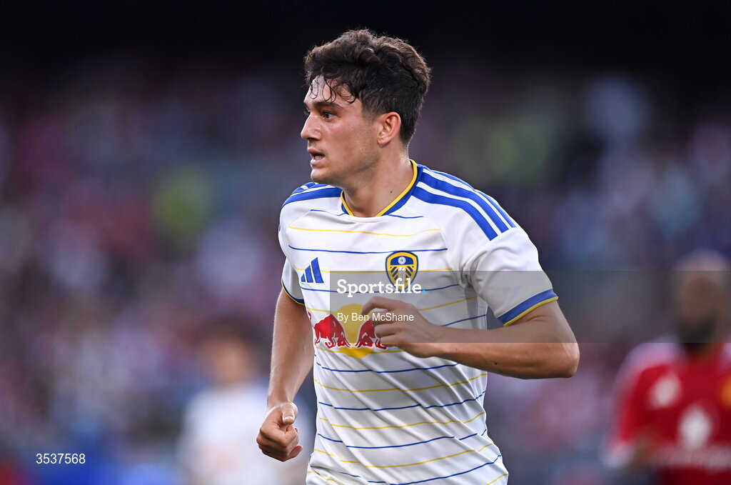 12 August 2026; Dan James of Leeds United during the pre-season friendly match between Manchester United and Leeds United at Croke Park in Dublin. Photo by Ben McShane/Sportsfile