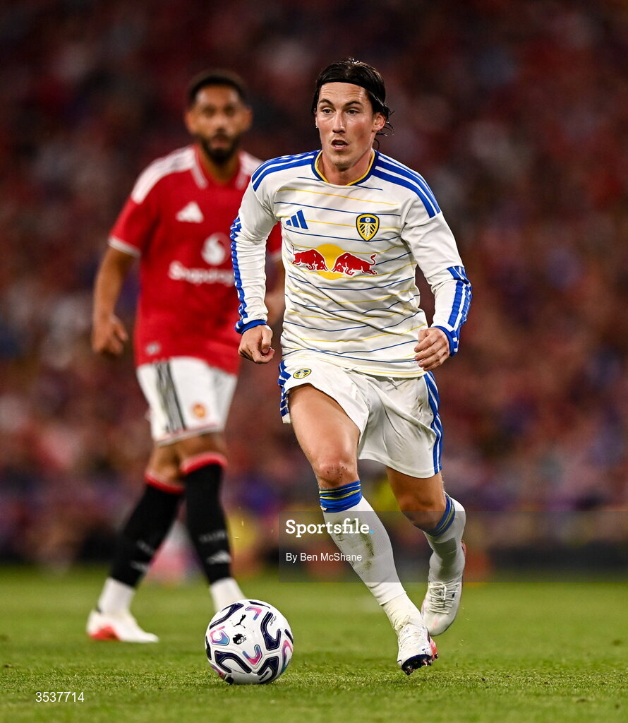 12 August 2026; Harry Wilson of Leeds United during the pre-season friendly match between Manchester United and Leeds United at Croke Park in Dublin. Photo by Ben McShane/Sportsfile