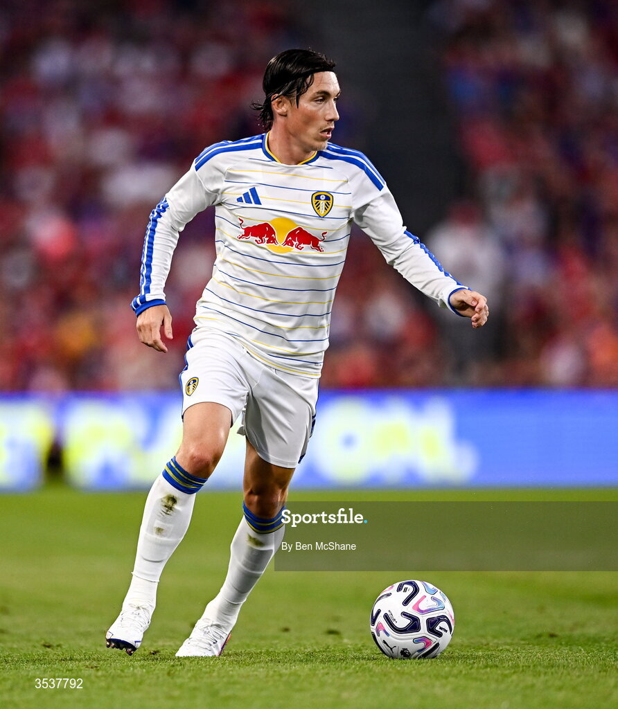 12 August 2026; Harry Wilson of Leeds United during the pre-season friendly match between Manchester United and Leeds United at Croke Park in Dublin. Photo by Ben McShane/Sportsfile