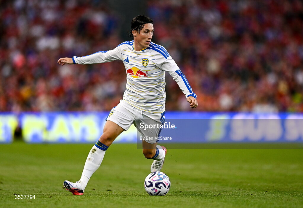 12 August 2026; Harry Wilson of Leeds United during the pre-season friendly match between Manchester United and Leeds United at Croke Park in Dublin. Photo by Ben McShane/Sportsfile