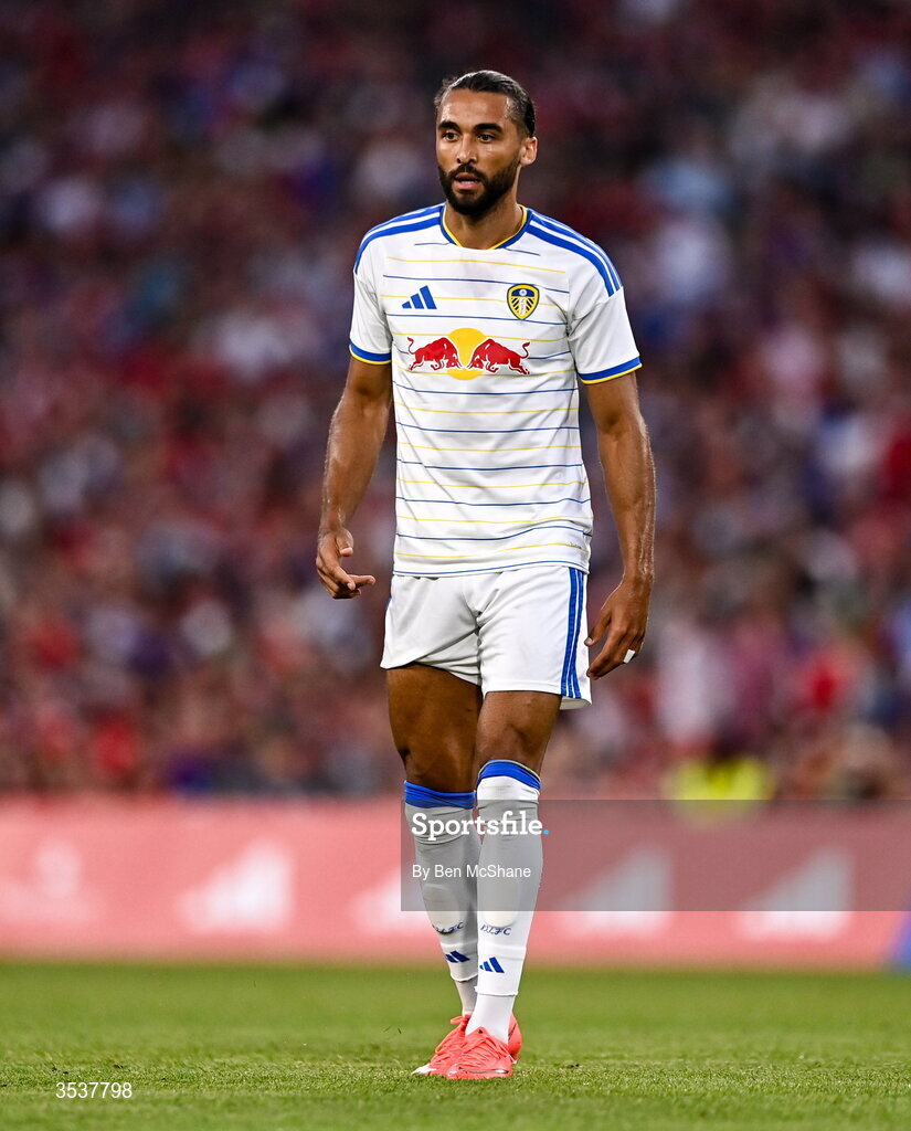 12 August 2026; Dominic Calvert-Lewin of Leeds United during the pre-season friendly match between Manchester United and Leeds United at Croke Park in Dublin. Photo by Ben McShane/Sportsfile