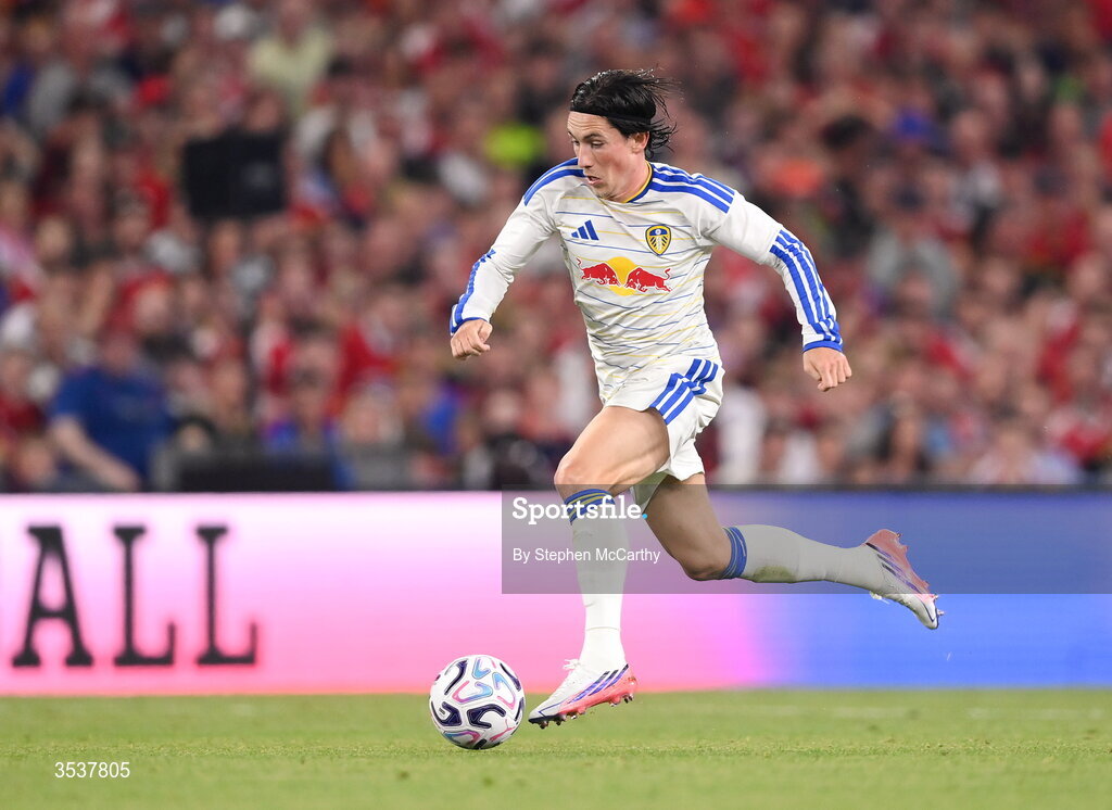 12 August 2026; Harry Wilson of Leeds United during the pre-season friendly match between Manchester United and Leeds United at Croke Park in Dublin. Photo by Stephen McCarthy/Sportsfile
