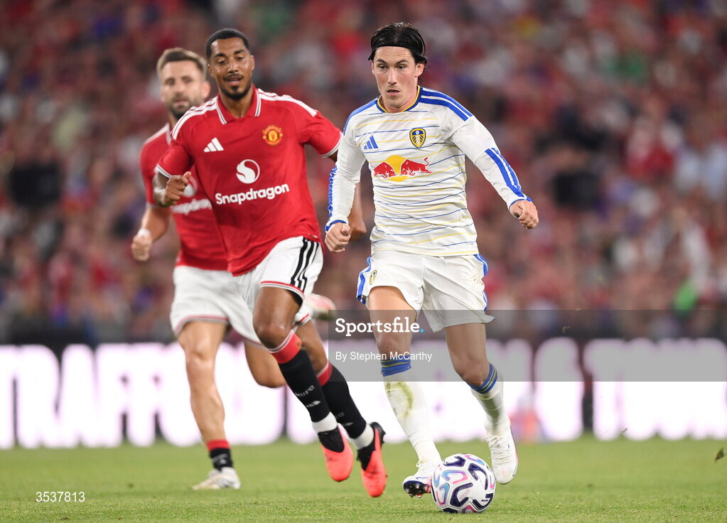 12 August 2026; Harry Wilson of Leeds United during the pre-season friendly match between Manchester United and Leeds United at Croke Park in Dublin. Photo by Stephen McCarthy/Sportsfile