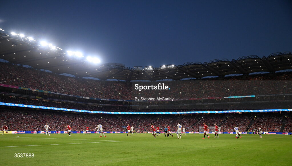 12 August 2026; A general view of the action during the pre-season friendly match between Manchester United and Leeds United at Croke Park in Dublin. Photo by Stephen McCarthy/Sportsfile